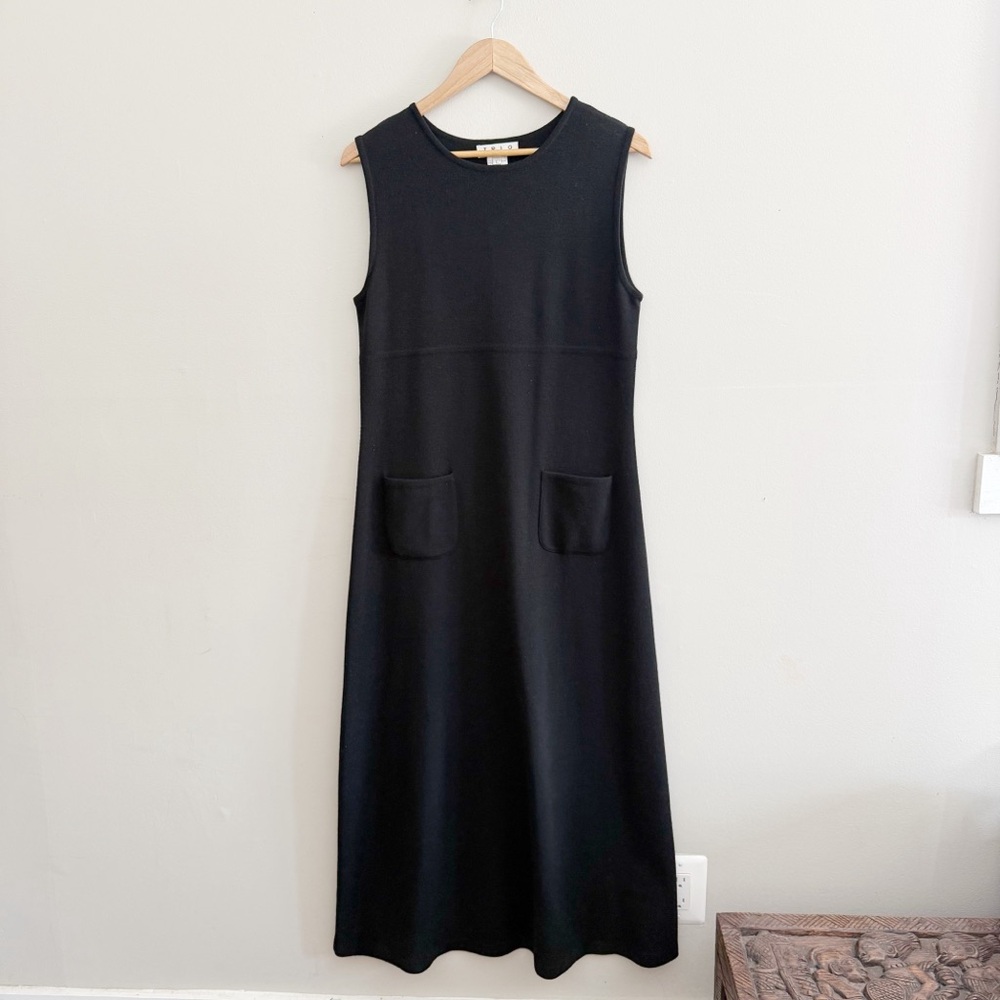 Vintage Unlined Wool Sleeveless Knit Maxi Jumper Dress